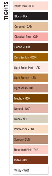 Pantyhose Color Guide 